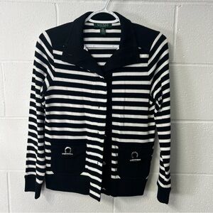 Ralph Lauren Black and White Striped Sweater